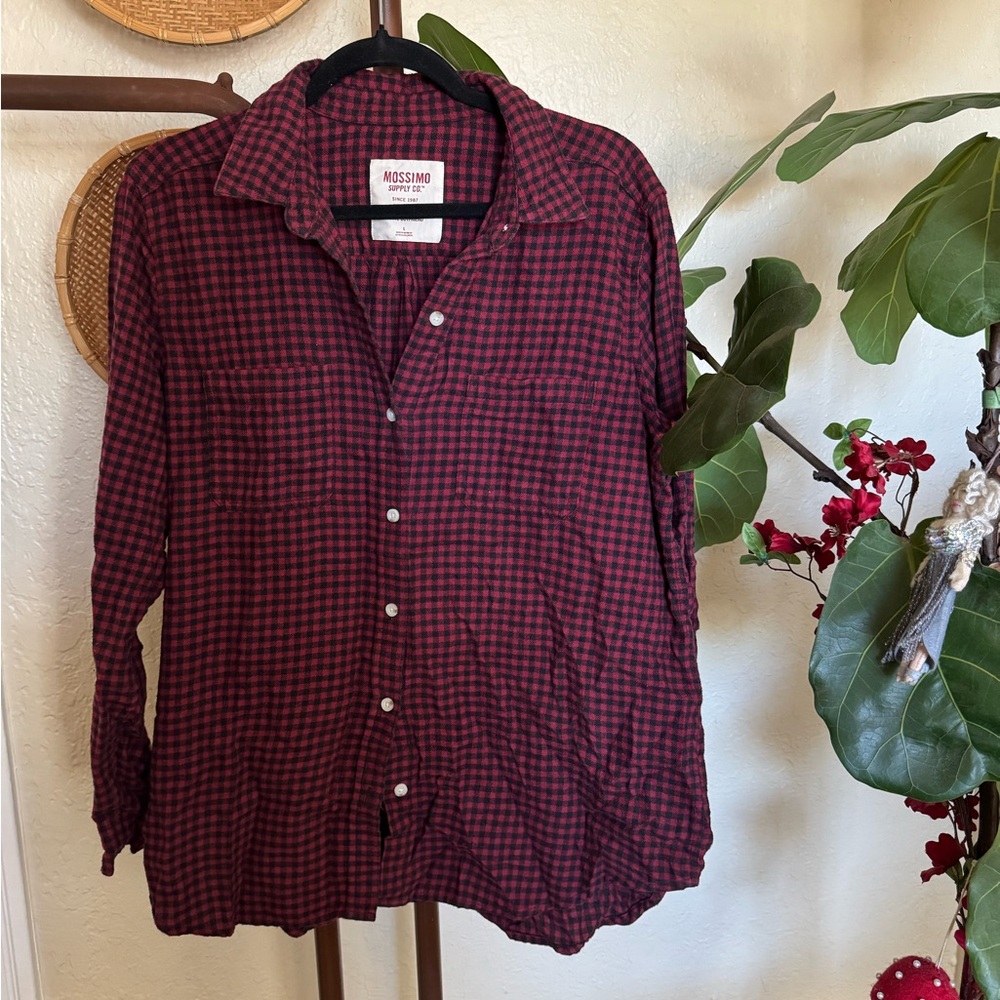 Mossimo Supply Co. Red and Black Plaid Shirt